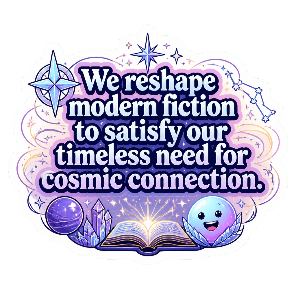 We reshape modern fiction to satisfy our timeless need for cosmic connection.