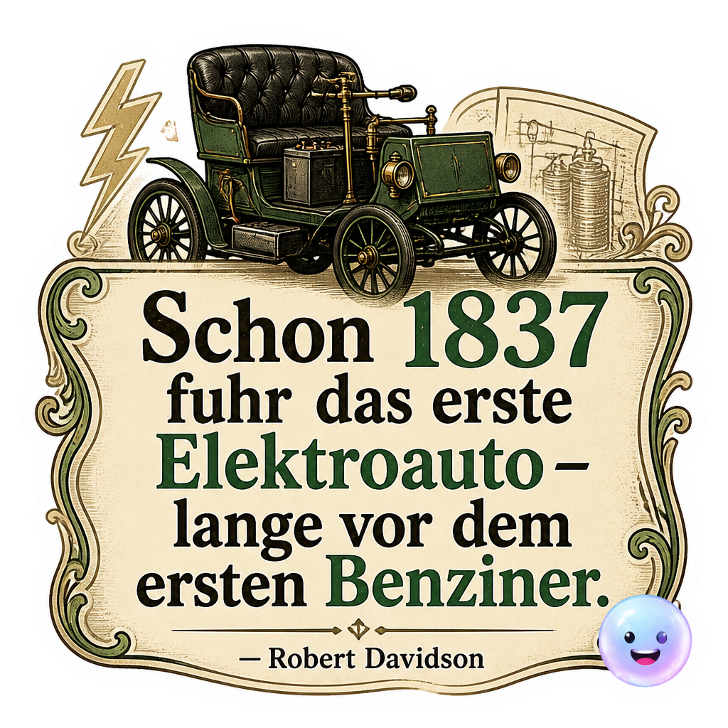 Schon 1837 fuhr das erste Elektroauto – lange vor dem ersten Benziner.
