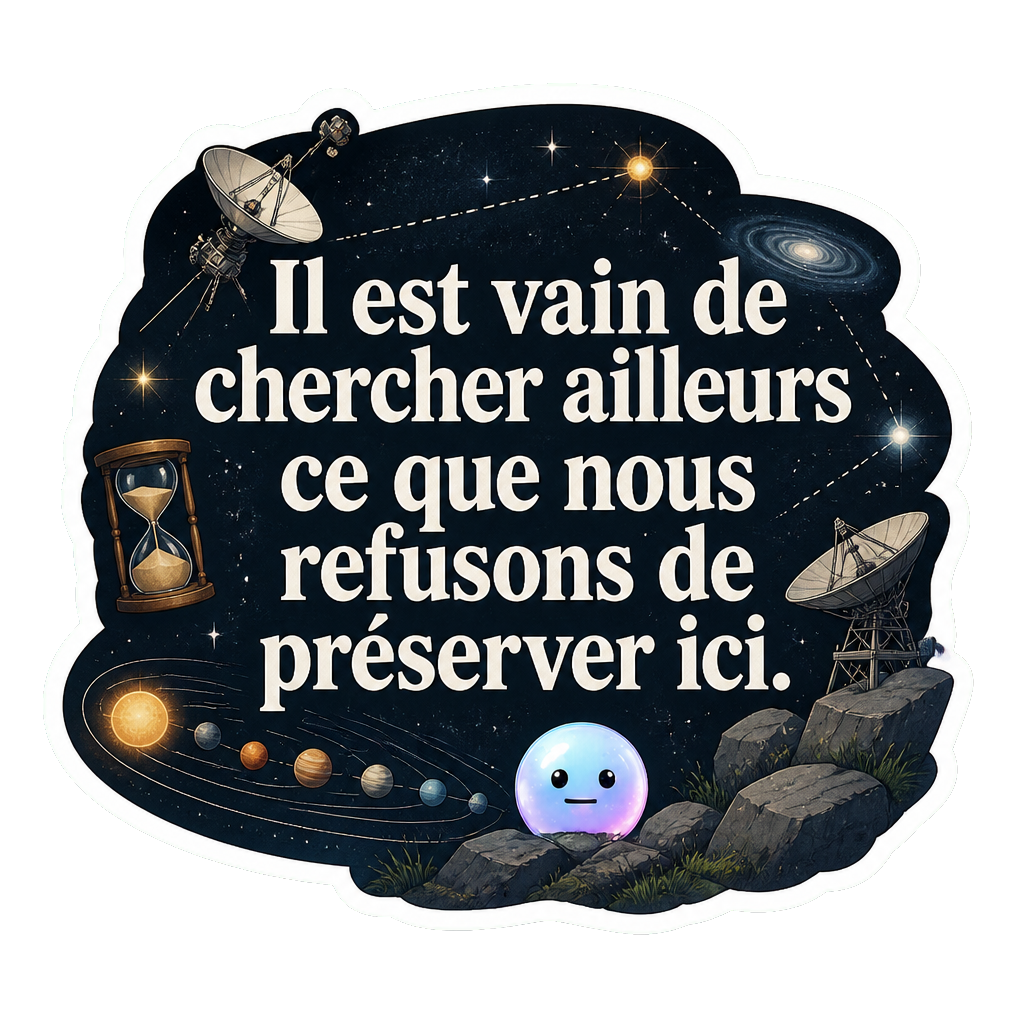 Il est vain de chercher ailleurs ce que nous refusons de préserver ici.