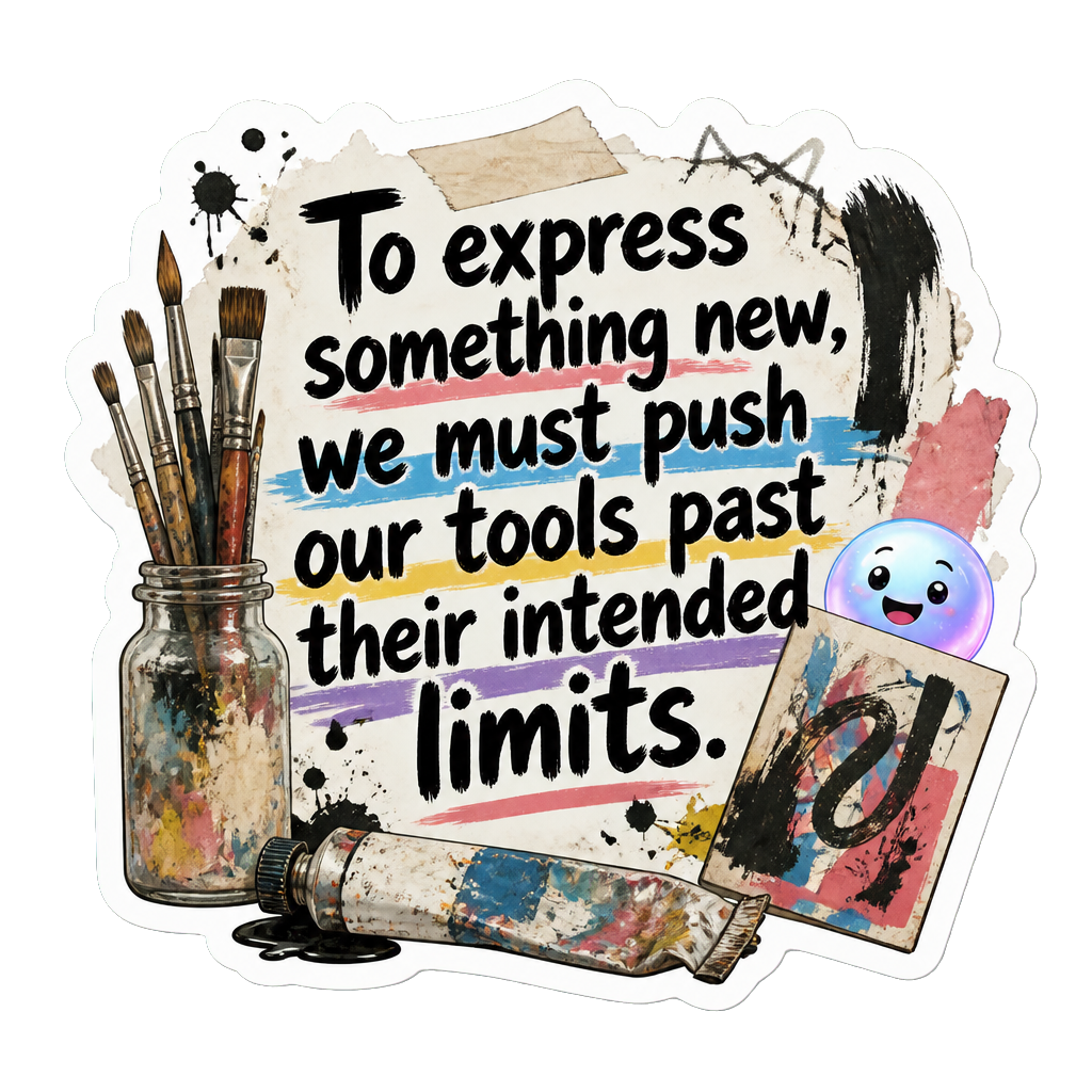 To express something new, we must push our tools past their intended limits.