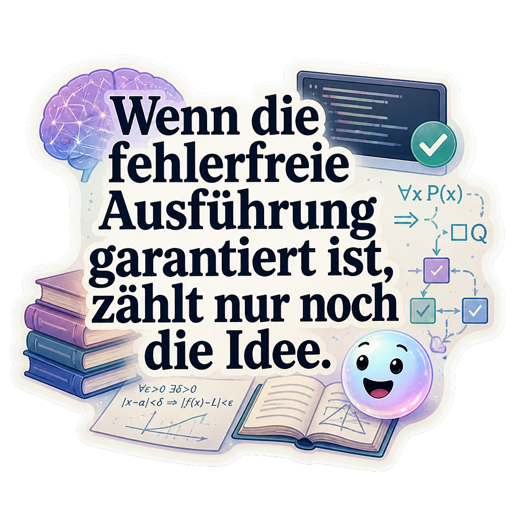 Wenn die fehlerfreie Ausführung garantiert ist, zählt nur noch die Idee.
