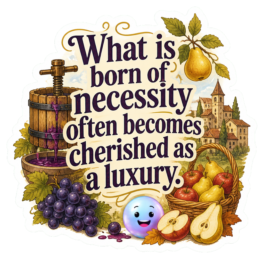 What is born of necessity often becomes cherished as a luxury.