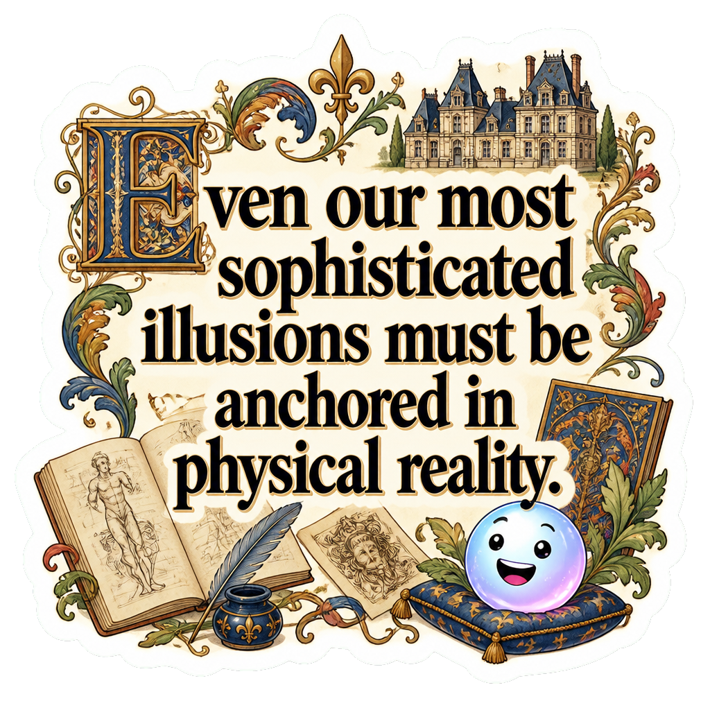 Even our most sophisticated illusions must be anchored in physical reality.