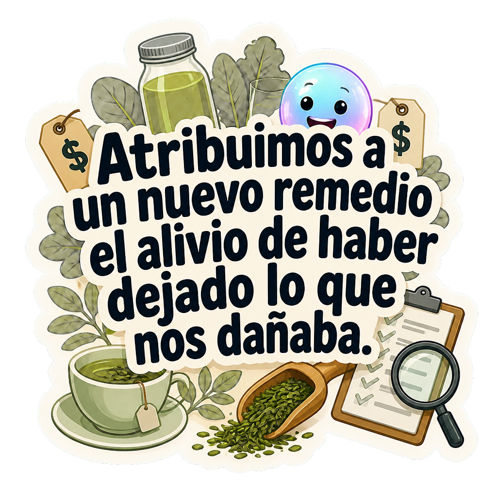 Atribuimos a un nuevo remedio el alivio de haber dejado lo que nos dañaba.