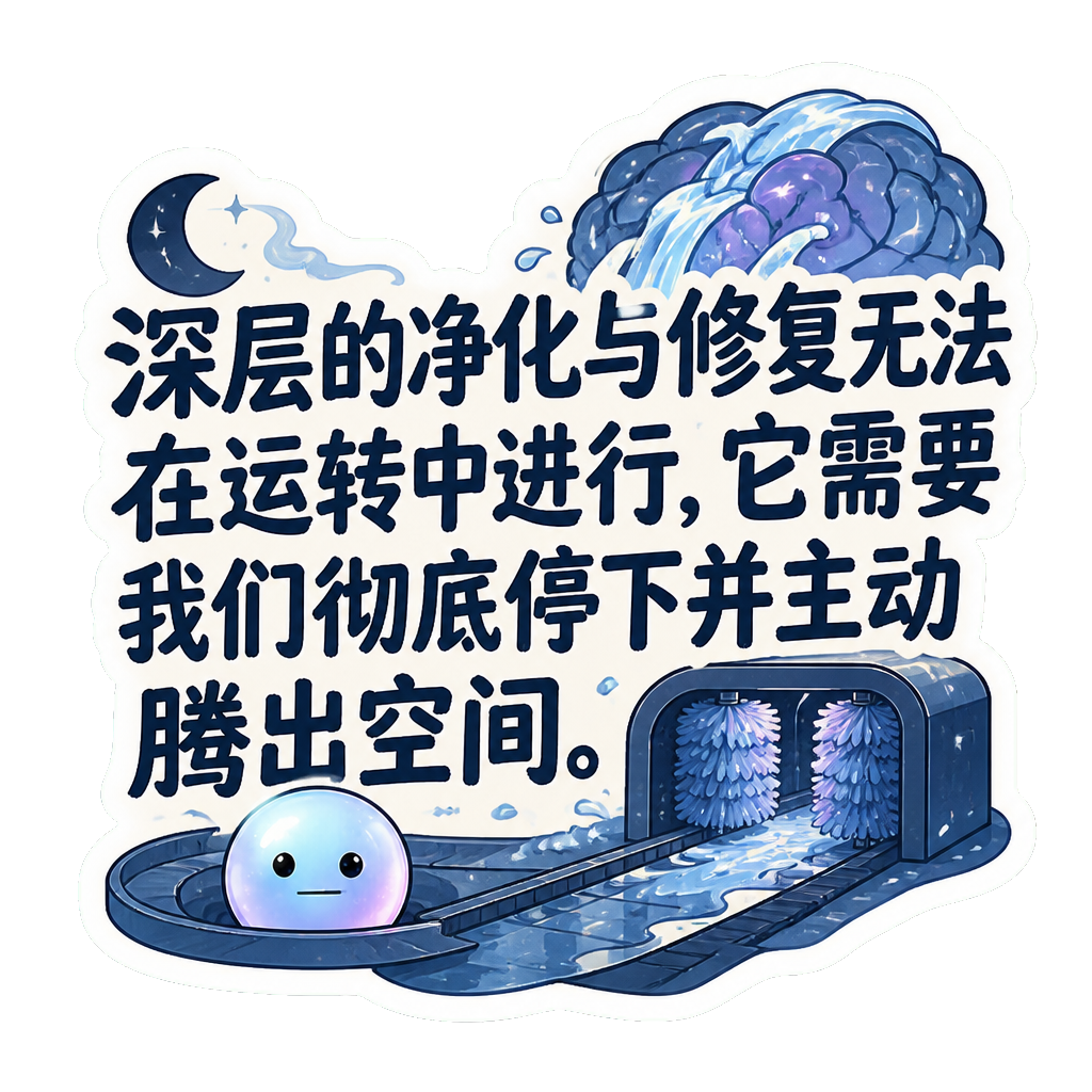 深层的净化与修复无法在运转中进行，它需要我们彻底停下并主动腾出空间。