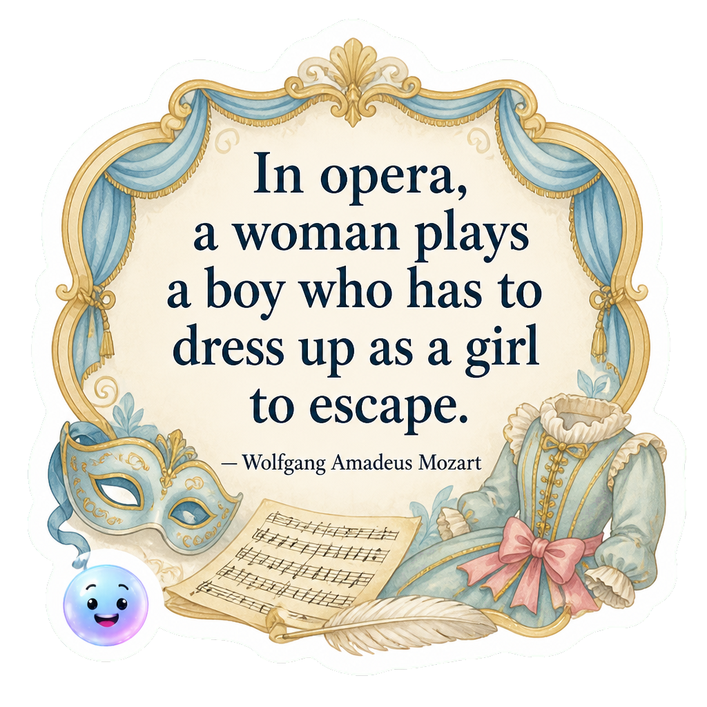 In opera, a woman plays a boy who has to dress up as a girl to escape.