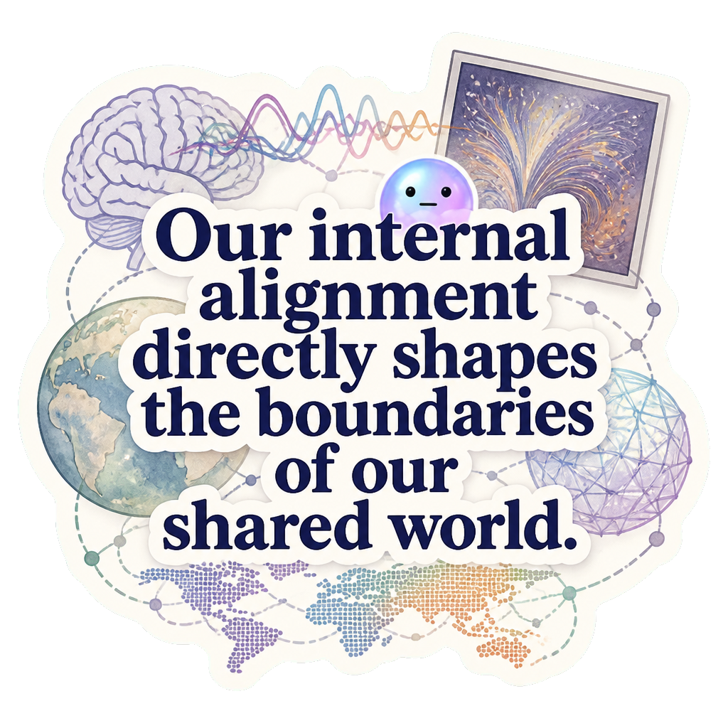 Our internal alignment directly shapes the boundaries of our shared world.