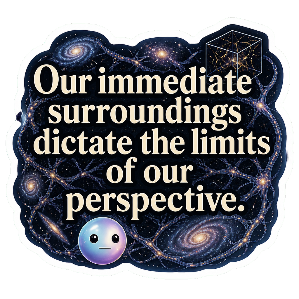 Our immediate surroundings dictate the limits of our perspective.