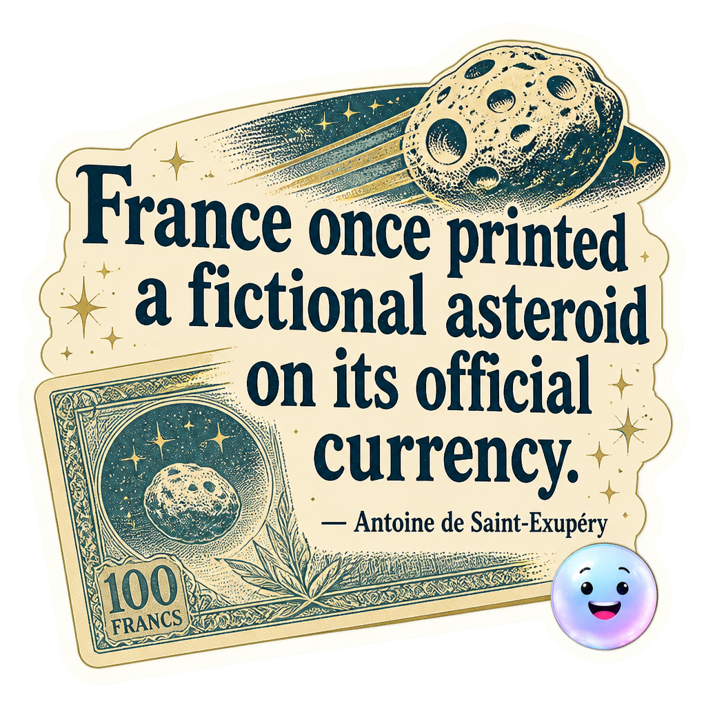 France once printed a fictional asteroid on its official currency.