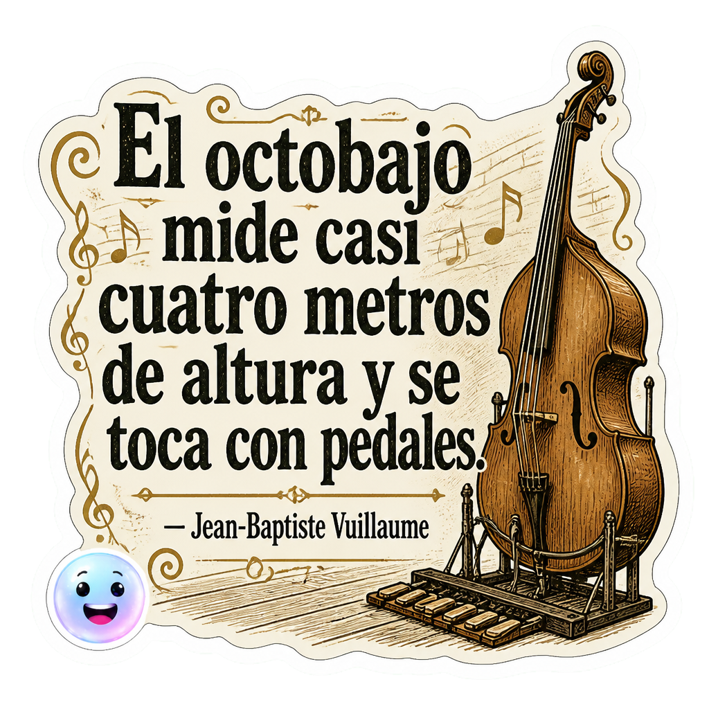 El octobajo mide casi cuatro metros de altura y se toca con pedales.