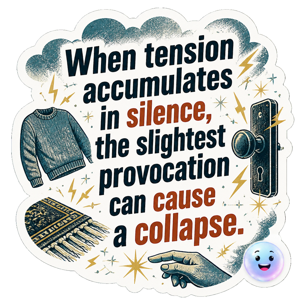 When tension accumulates in silence, the slightest provocation can cause a collapse.