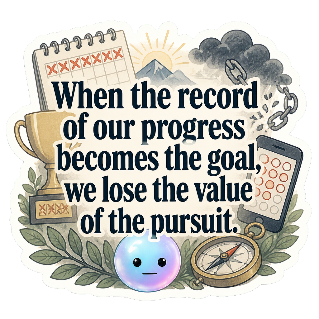 When the record of our progress becomes the goal, we lose the value of the pursuit.