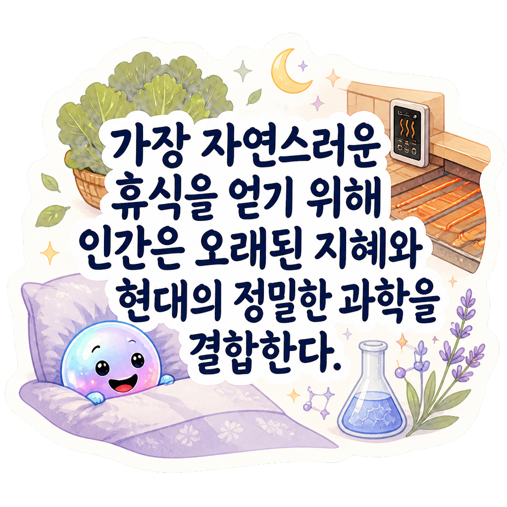 가장 자연스러운 휴식을 얻기 위해 인간은 오래된 지혜와 현대의 정밀한 과학을 결합한다.