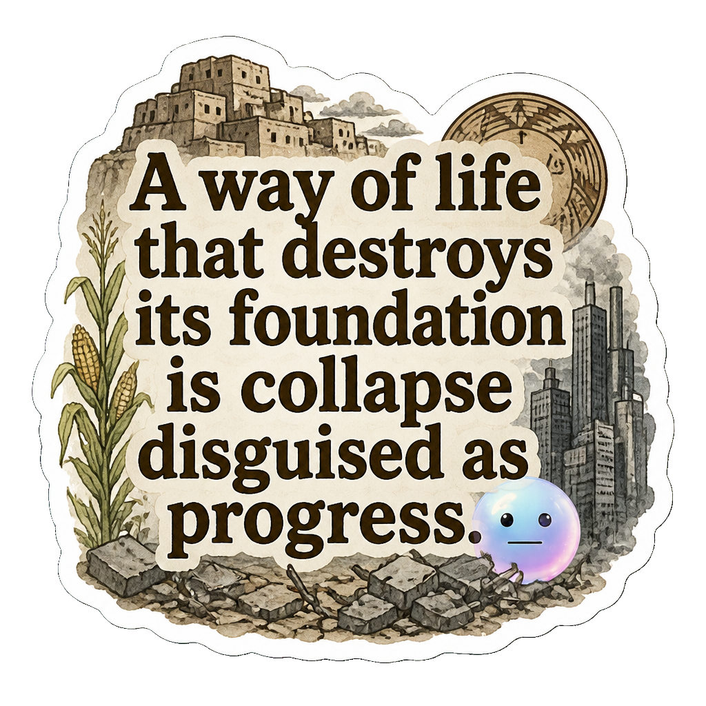 A way of life that destroys its foundation is collapse disguised as progress.