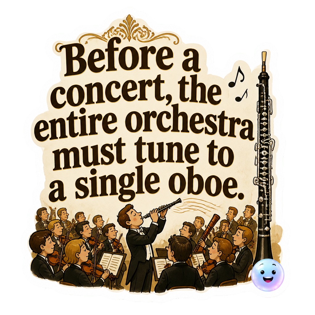 Before a concert, the entire orchestra must tune to a single oboe.