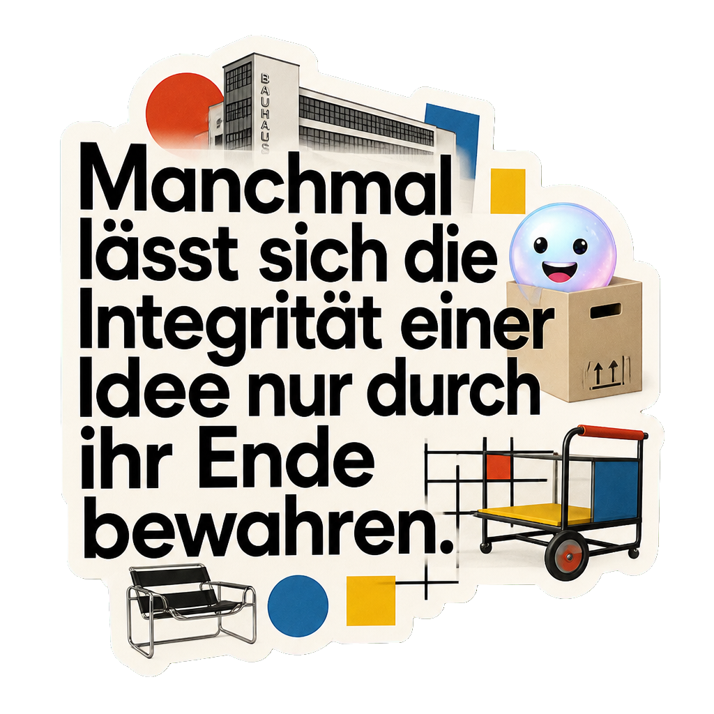 Manchmal lässt sich die Integrität einer Idee nur durch ihr Ende bewahren.