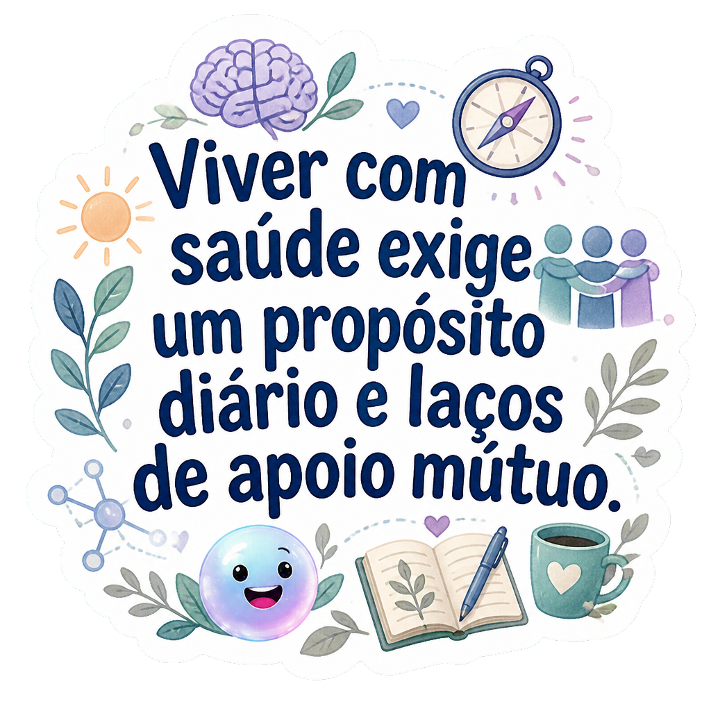 Viver com saúde exige um propósito diário e laços de apoio mútuo.