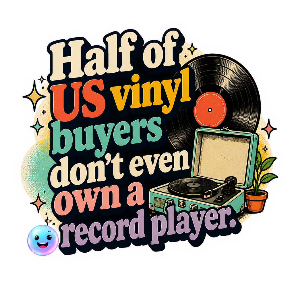 Half of US vinyl buyers don't even own a record player.
