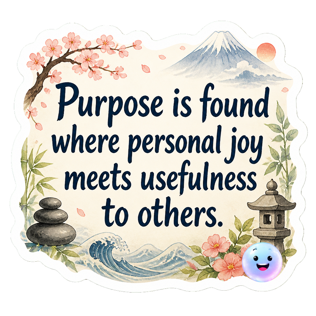 Purpose is found where personal joy meets usefulness to others.