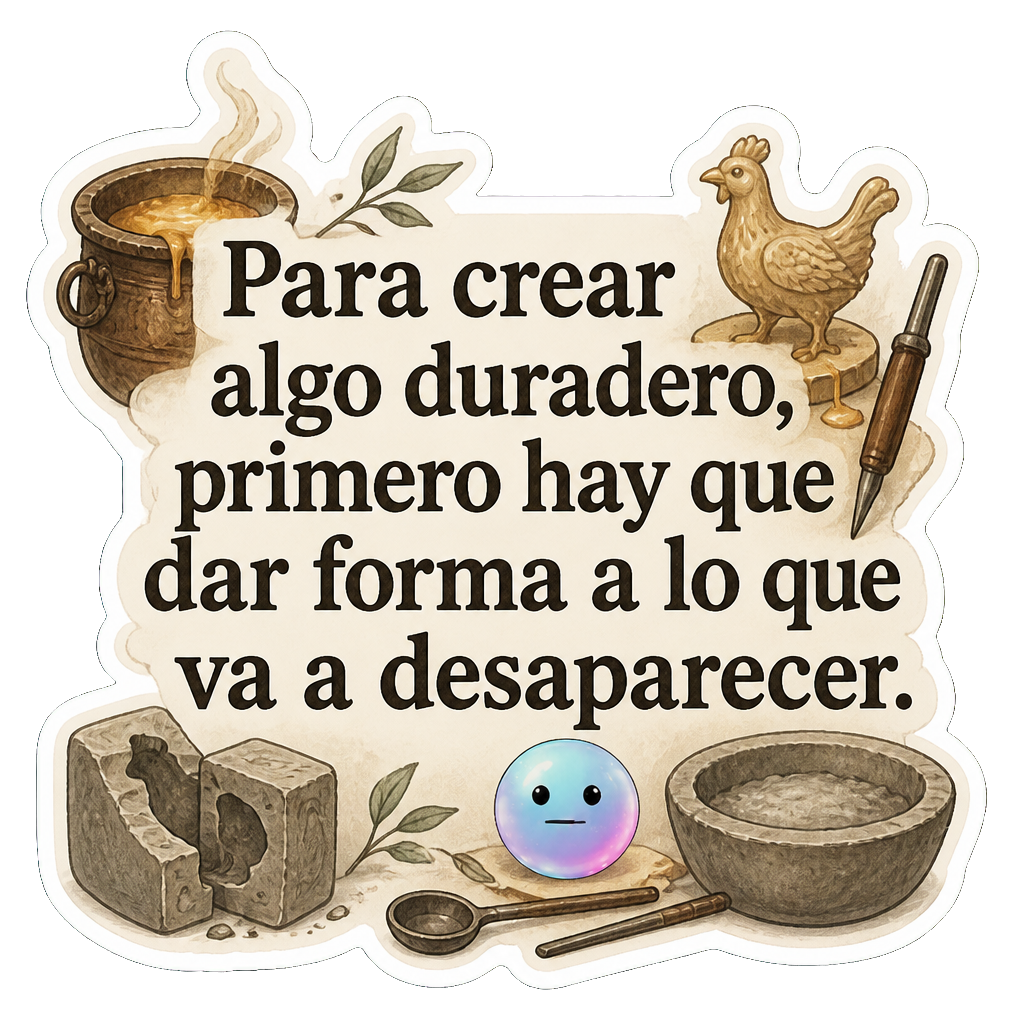Para crear algo duradero, primero hay que dar forma a lo que va a desaparecer.