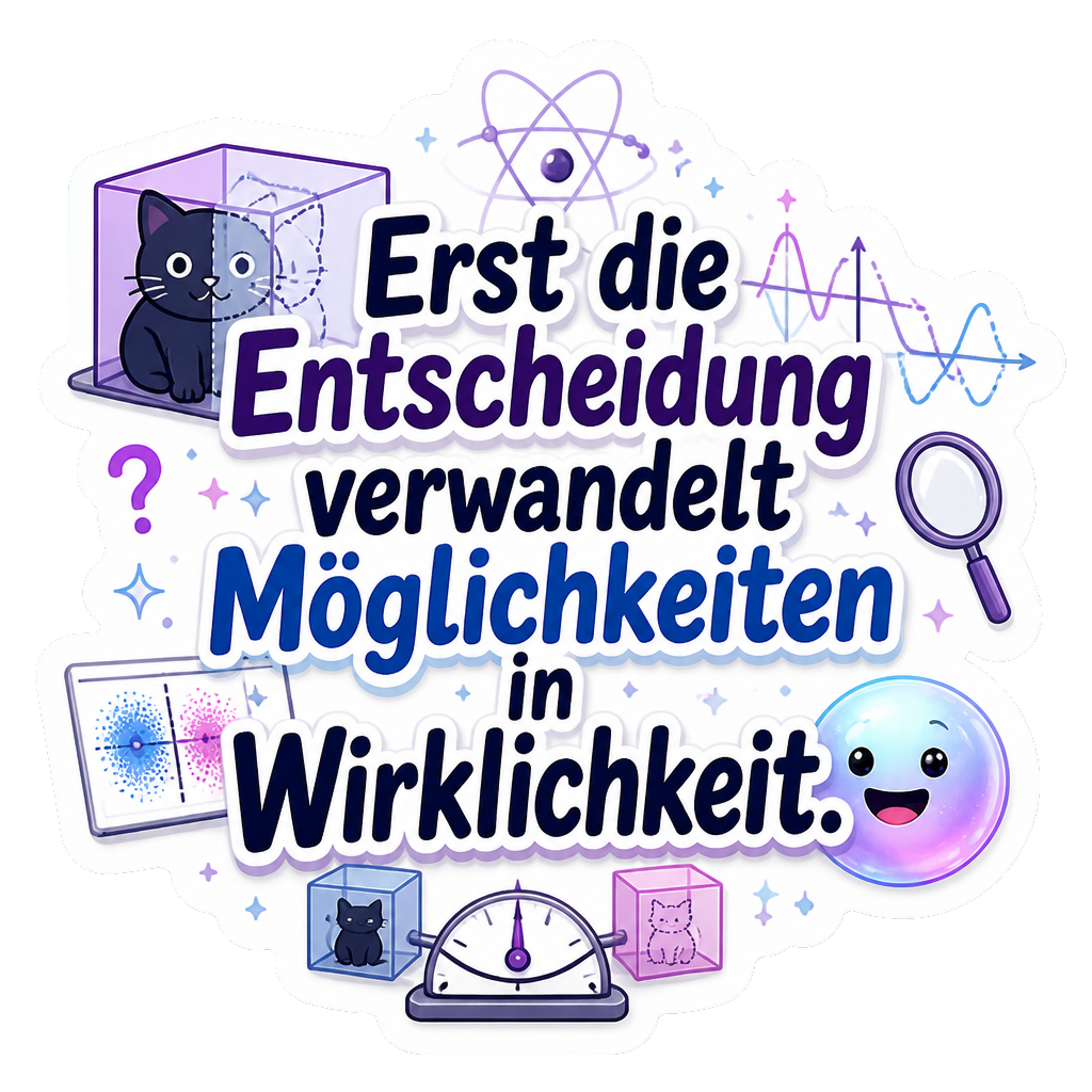 Erst die Entscheidung verwandelt Möglichkeiten in Wirklichkeit.