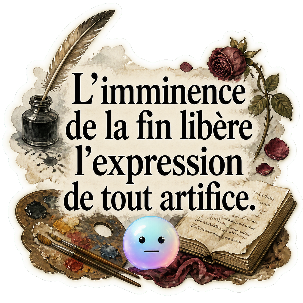 L'imminence de la fin libère l'expression de tout artifice.