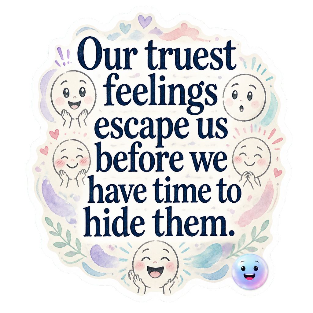 Our truest feelings escape us before we have time to hide them.