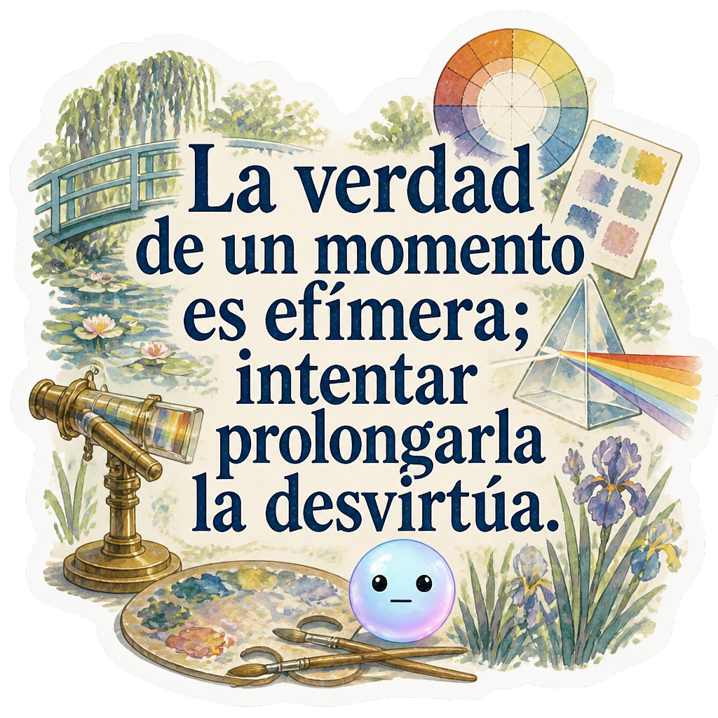 La verdad de un momento es efímera; intentar prolongarla la desvirtúa.