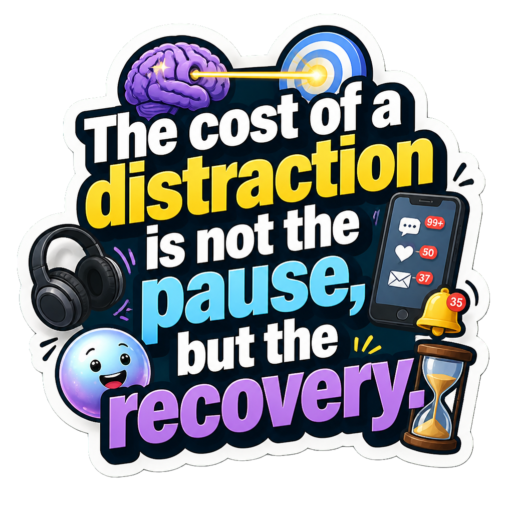 The cost of a distraction is not the pause, but the recovery.