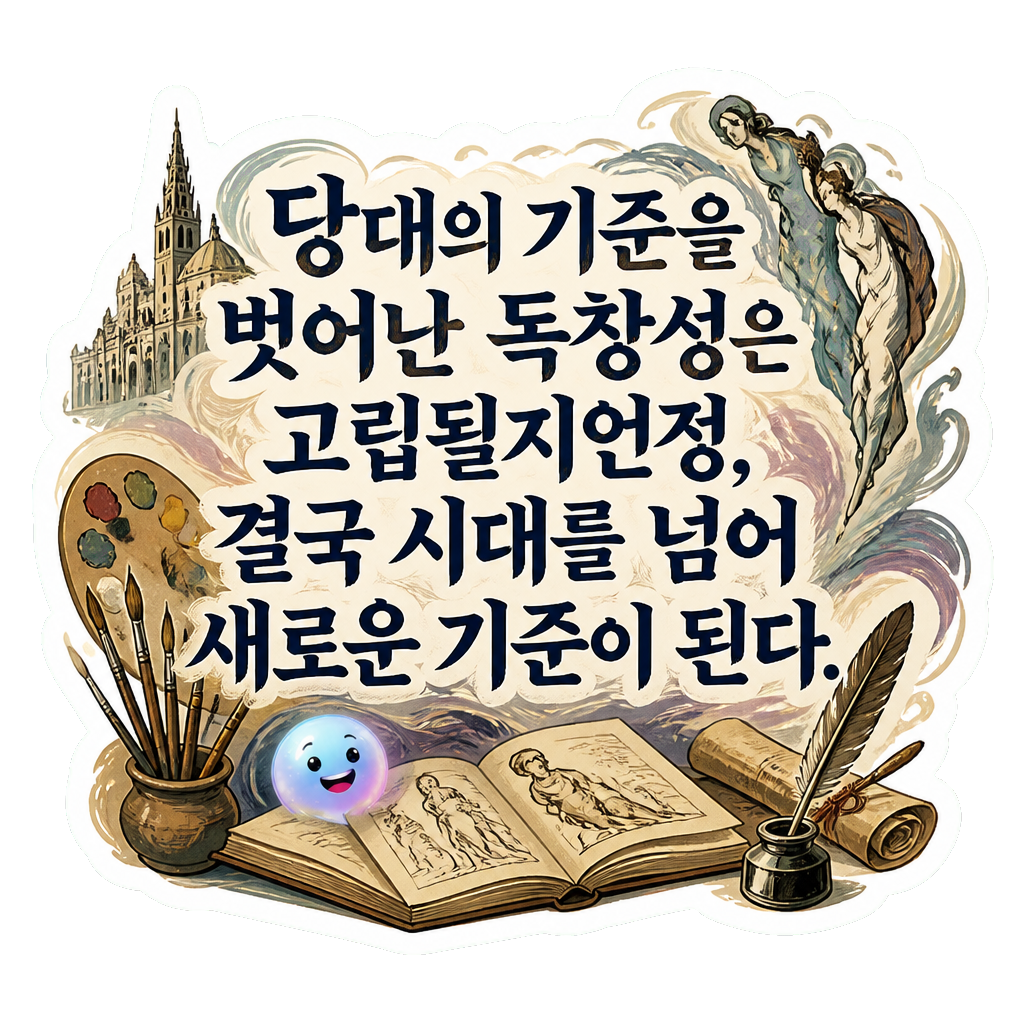 당대의 기준을 벗어난 독창성은 고립될지언정, 결국 시대를 넘어 새로운 기준이 된다.