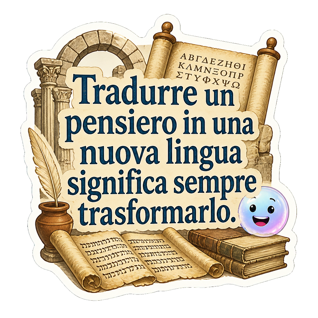 Tradurre un pensiero in una nuova lingua significa sempre trasformarlo.