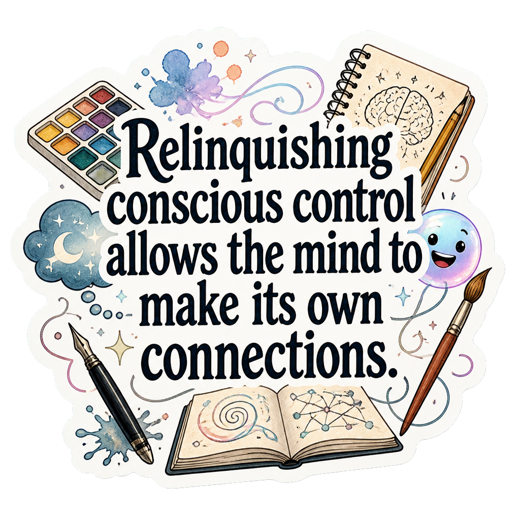 Relinquishing conscious control allows the mind to make its own connections.