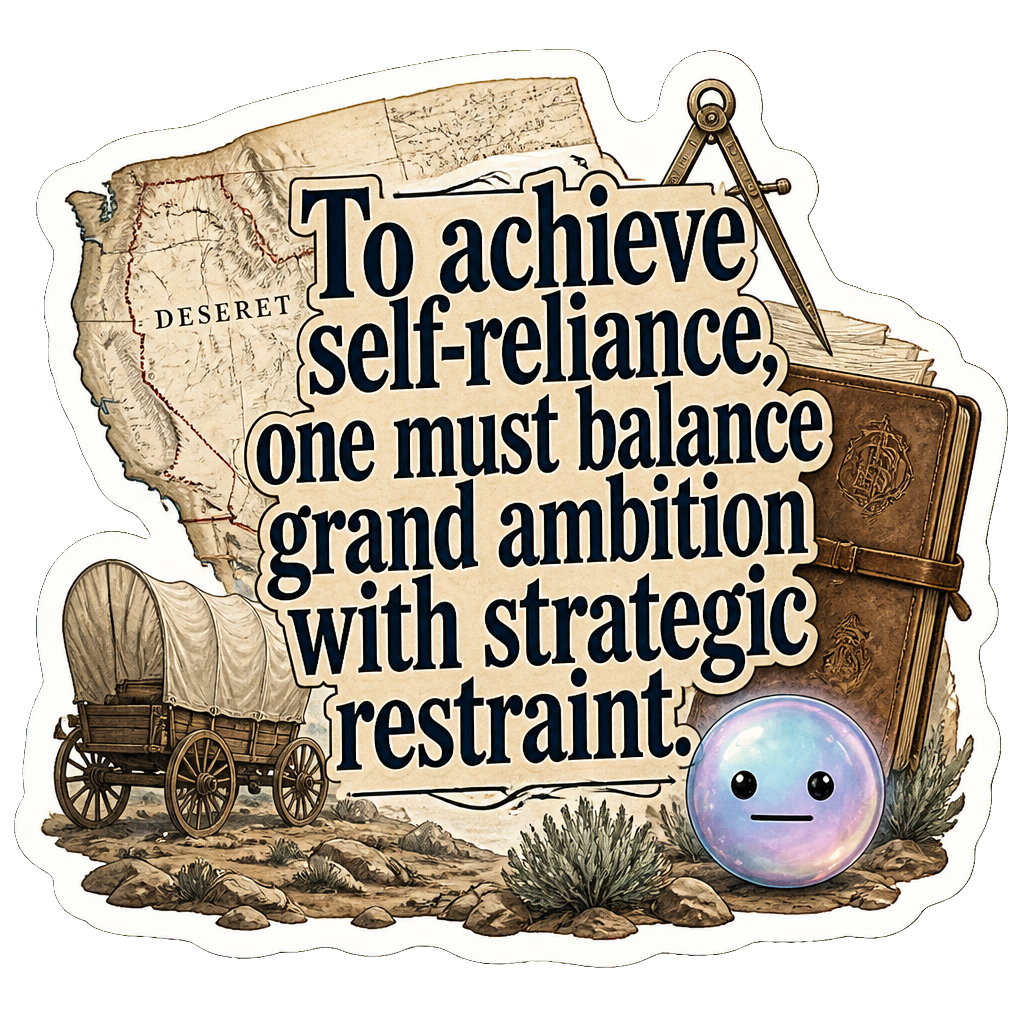 To achieve self-reliance, one must balance grand ambition with strategic restraint.