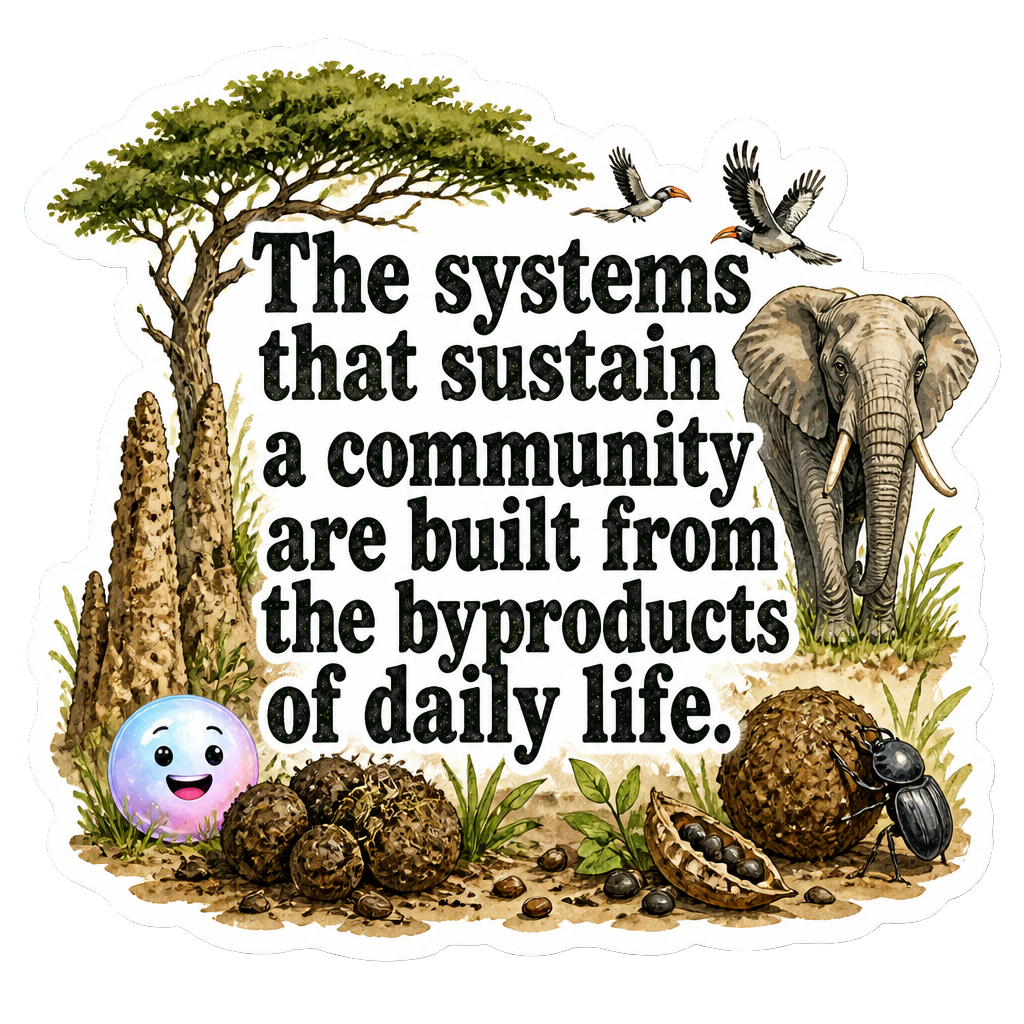 The systems that sustain a community are built from the byproducts of daily life.