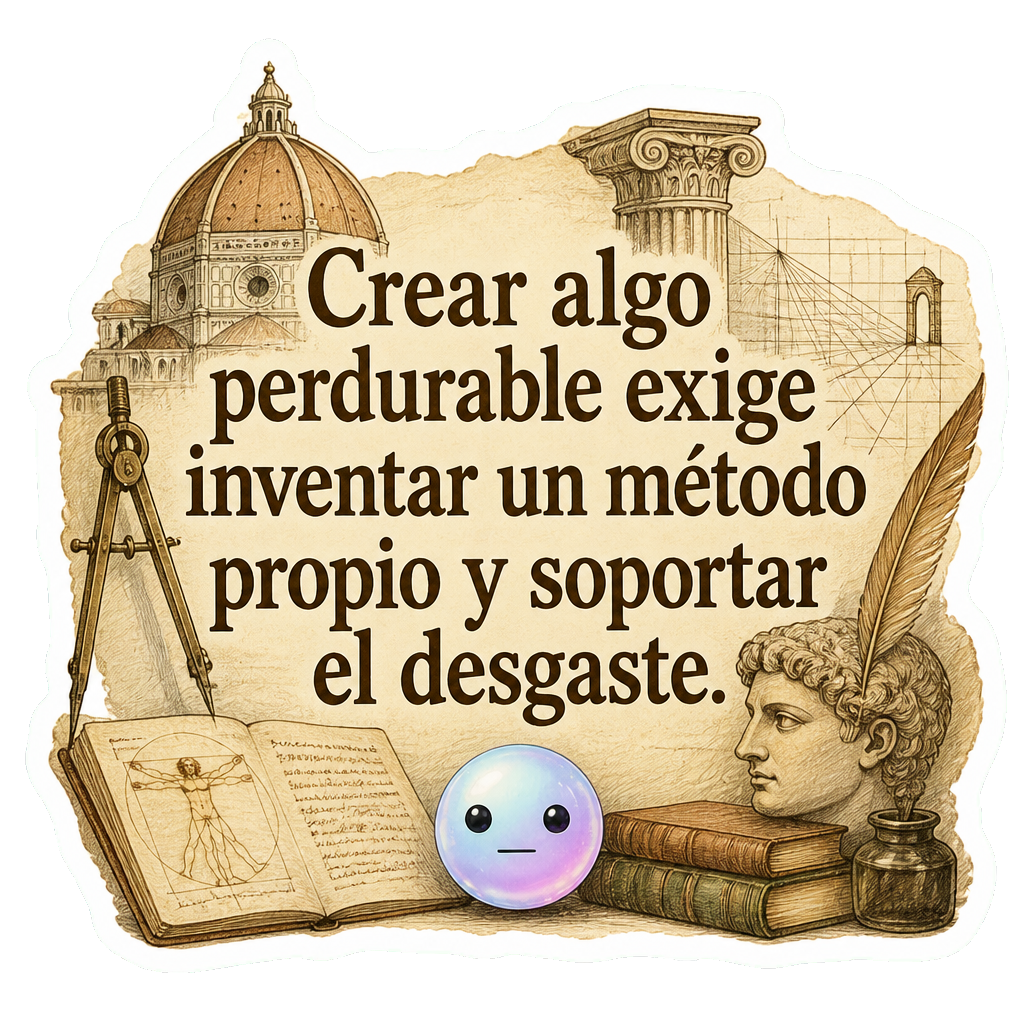 Crear algo perdurable exige inventar un método propio y soportar el desgaste.