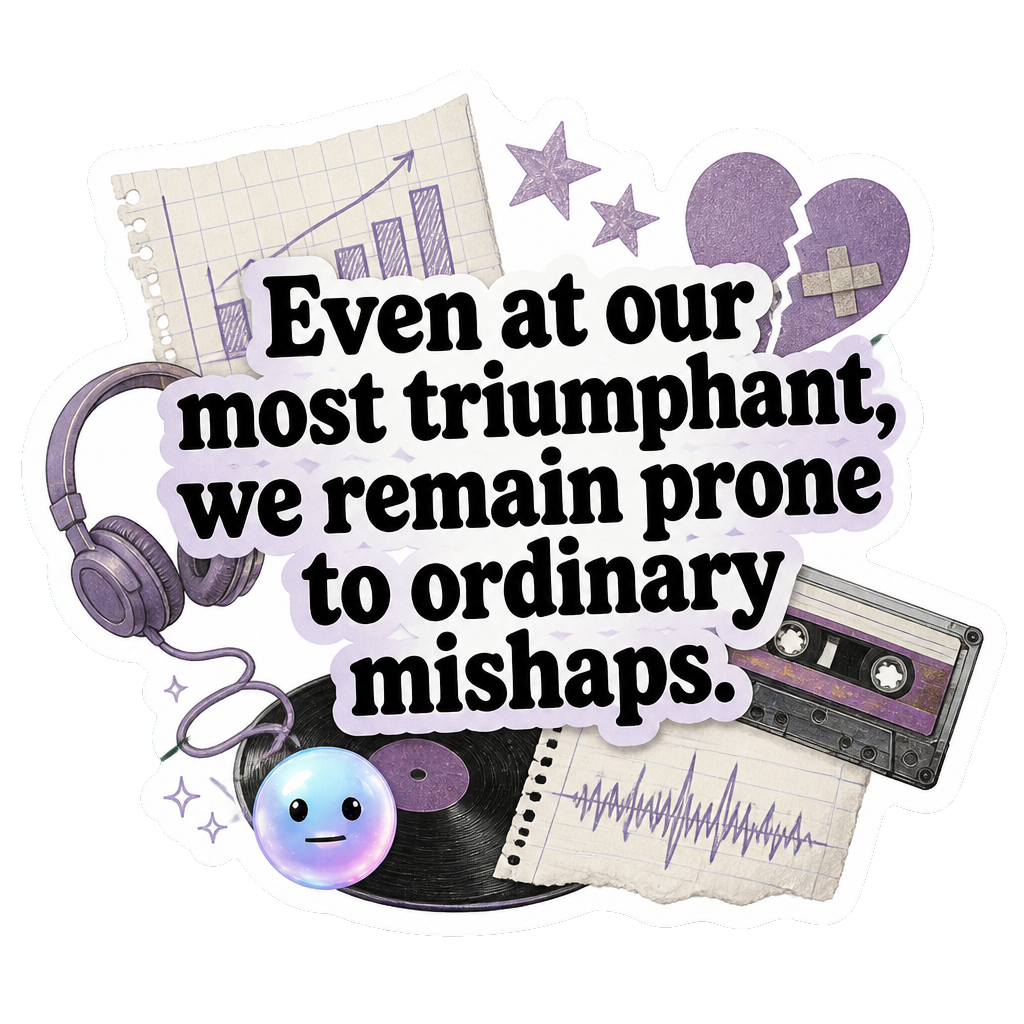 Even at our most triumphant, we remain prone to ordinary mishaps.