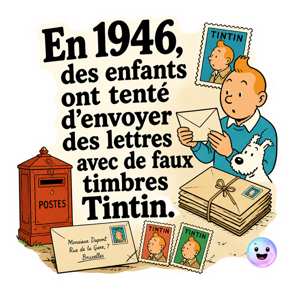 En 1946, des enfants ont tenté d'envoyer des lettres avec de faux timbres Tintin.