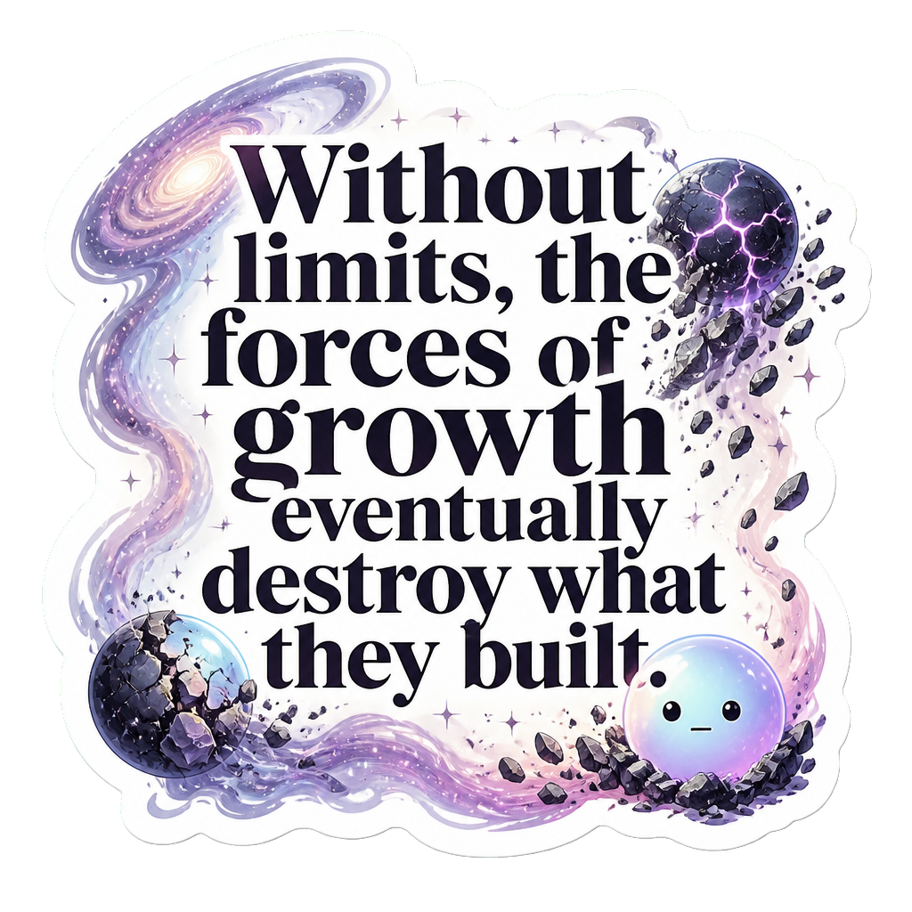 Without limits, the forces of growth eventually destroy what they built.
