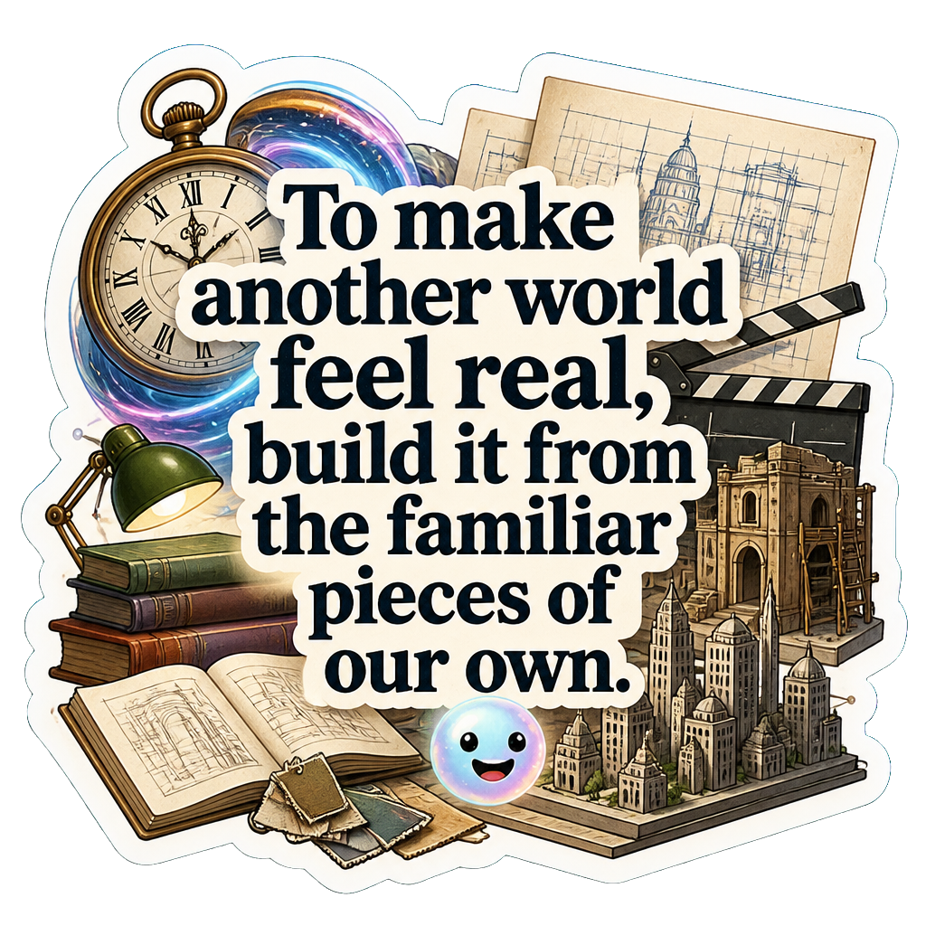 To make another world feel real, build it from the familiar pieces of our own.