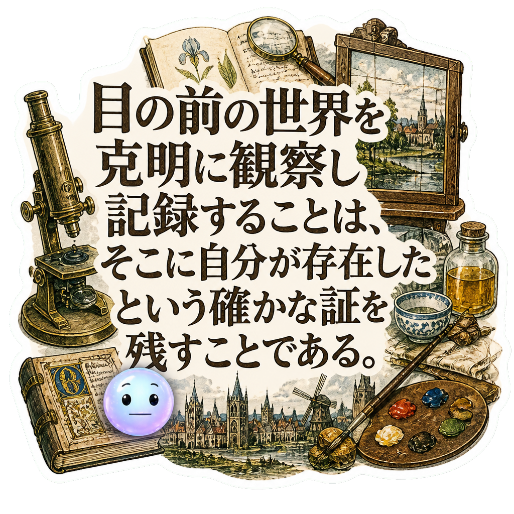 目の前の世界を克明に観察し記録することは、そこに自分が存在したという確かな証を残すことである。
