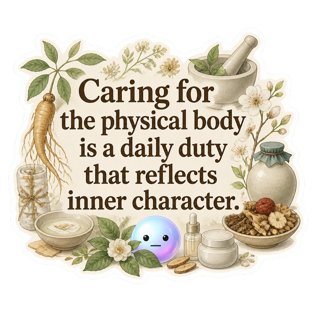Caring for the physical body is a daily duty that reflects inner character.