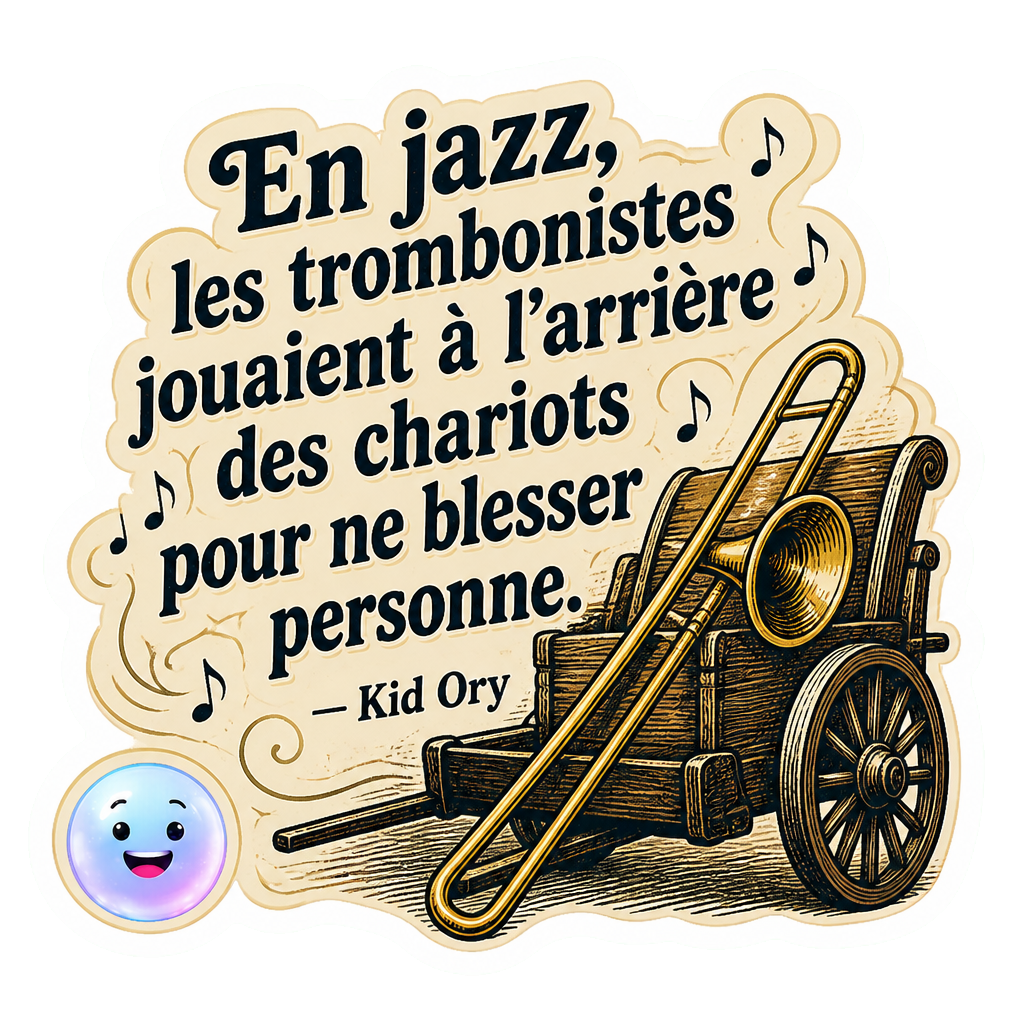 En jazz, les trombonistes jouaient à l'arrière des chariots pour ne blesser personne.