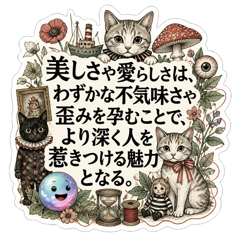 美しさや愛らしさは、わずかな不気味さや歪みを孕むことで、より深く人を惹きつける魅力となる。