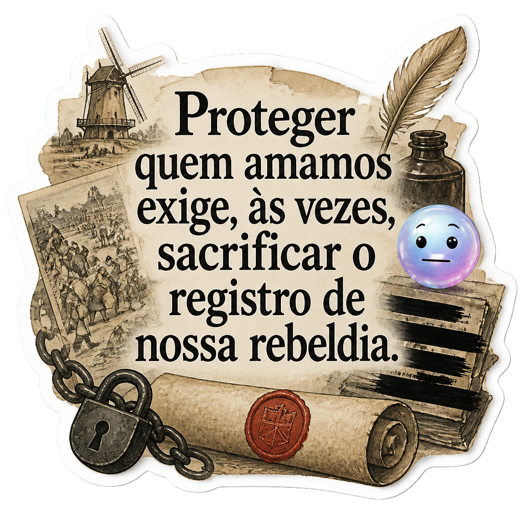 Proteger quem amamos exige, às vezes, sacrificar o registro de nossa rebeldia.