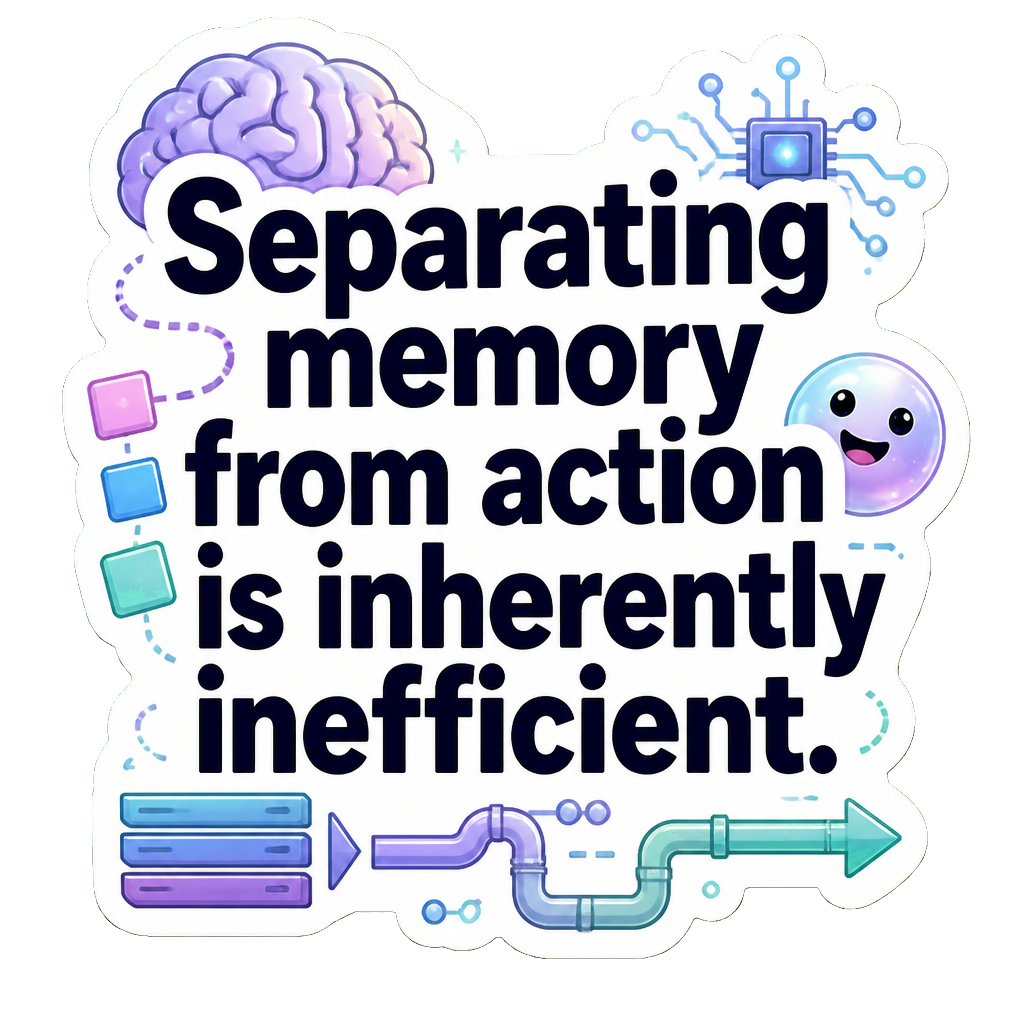 Separating memory from action is inherently inefficient.