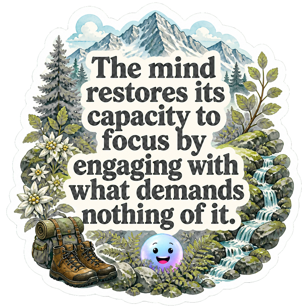 The mind restores its capacity to focus by engaging with what demands nothing of it.