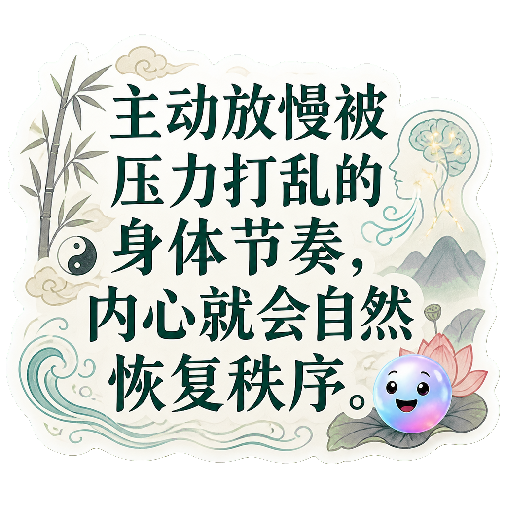 主动放慢被压力打乱的身体节奏，内心就会自然恢复秩序。