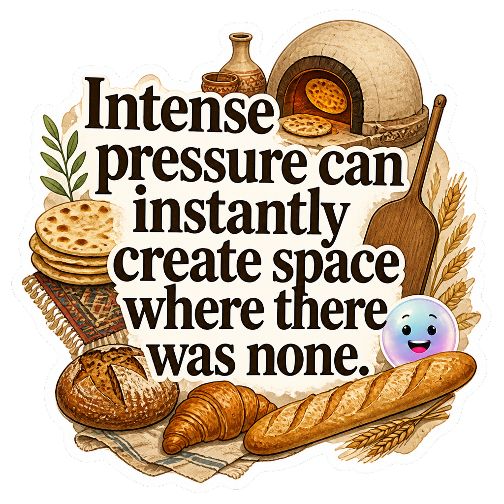 Intense pressure can instantly create space where there was none.