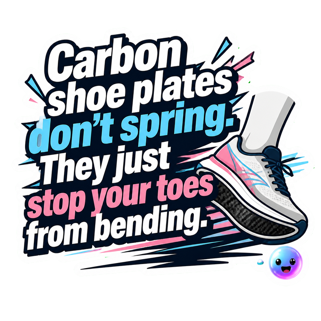 Carbon shoe plates don't spring. They just stop your toes from bending.