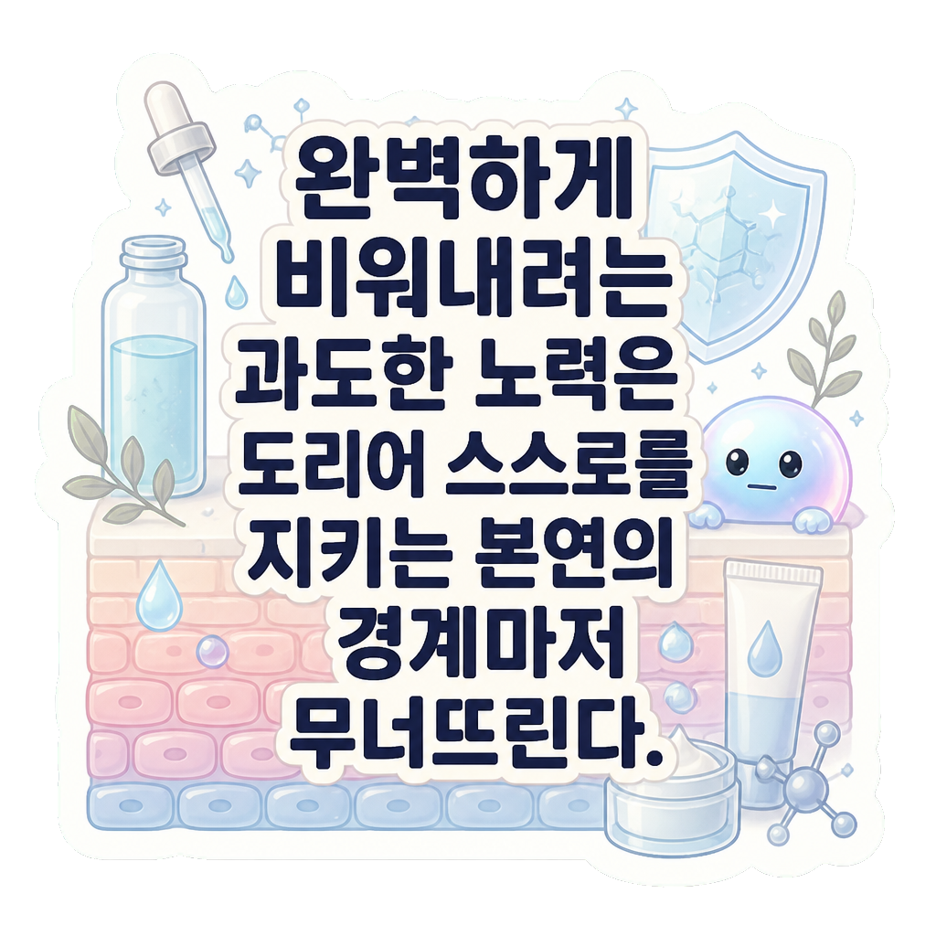 완벽하게 비워내려는 과도한 노력은 도리어 스스로를 지키는 본연의 경계마저 무너뜨린다.